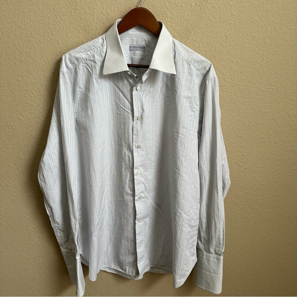 Stefano Ricci Men’s Striped French Cuff Dress Shirt